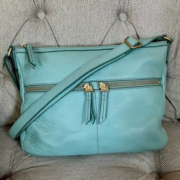 Fossil Tinsley Leather Crossbody Misty Ocean Jade - Picture 3 of 12